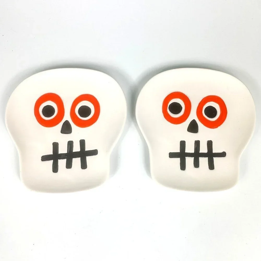 Tag Skull Face Plates Halloween set of 2